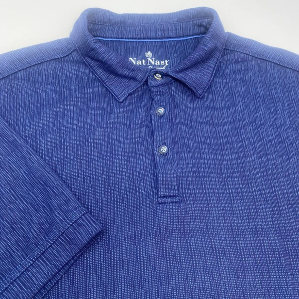 Nat Nast Men's Extra Large Navy Blue Short Sleeve Polo Shirt
